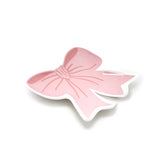 Ceramic Trinket & Jewelry Tray / Dish - Pink Ribbon Bow