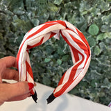 Red & White Stripe Headband