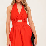 Keyhole Red Romper
