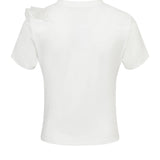 Short Sleeve Flower Knit Top