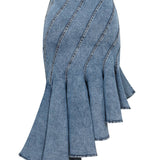 Cascade Denim Skirt