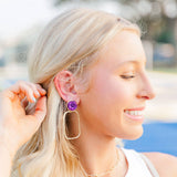 Purple Glitter Top Hoops