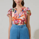 Floral Hessa Ruffle Blouse