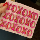 XOXO Beaded Pouch