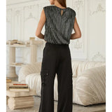 Pleated Metallic Blouse