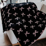 Mini Black Bows Throw Blanket