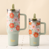 40 oz Lifestyle Flip Straw Tumbler-Bouquet Beauty Sage