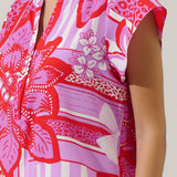 Tropical Cass Flutter Sleeve Top
