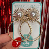Pearl Sunburst Hoop Earring