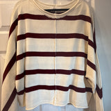 Burgundy Stripe Slouch Sweater