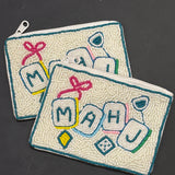 Mahj Bow Beaded pouch
