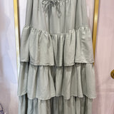 Sage Tiered Maxi Skirt