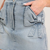 Light Denim Bow Skirt