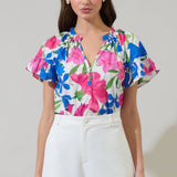 Floral Macy Ruffle Top