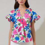 Floral Macy Ruffle Top