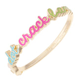 Dot Crack Bam Enamel Hinge Bangle