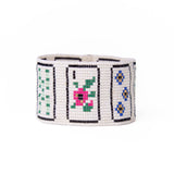 Brooklyn Mahjong Print Beaded Stretch Bracelet Multi