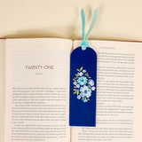 Navy Floral Acrylic Bookmark