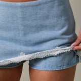 Lace Detail Denim Skort
