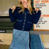 Knit & Denim Cardigan