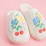 Fruit Cocktail Fuzzy Plush Slippers