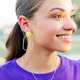 Yellow Glitter Top Hoops