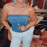 Denim Top Lace