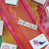 Mahjong Enamel Tile Wall Necklace