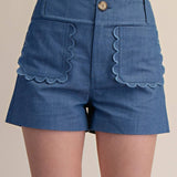 Scallop Detail Pocket Colette Shorts