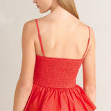 Coral Red Bowtie Top