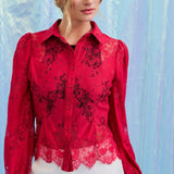 Lace Button Down Shirt