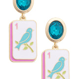 Bird Bam Rhinestone Drop Earrings