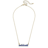 Wildcats Enamel Script Necklace