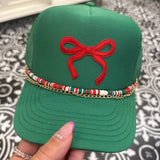 Green Holiday Bow Hat