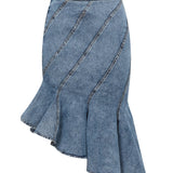 Cascade Denim Skirt