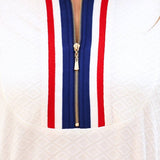 Americana Textured Zipper Dress