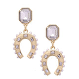 Rhinestone Cowgirl Horseshoe Earrings