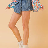 Side Twist Denim Skort