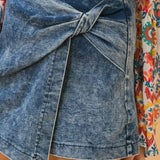 Side Twist Denim Skort