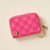 Pink Check Keychain Wallet