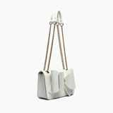 White Scarlett Bowtie Dual Crossbody Purse