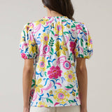 Floral Berisa Split Neck Top