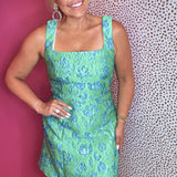 Mermaid Lagoon Iridescent Jacquard Mini Dress