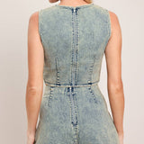 Acid Wash Denim Skort
