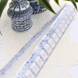 Blue and White Chinoiserie Mahjong Rack and Pusher, Set of 4