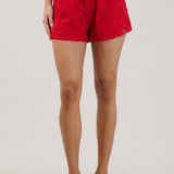 Green Eyelet Drawstring Shorts
