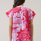 Tropical Cass Flutter Sleeve Top