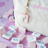 Mahjong Tile Enamel Bag Charm in Pink