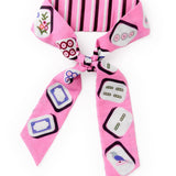 Camile Skinny Scarf Mahjong Print 36x2