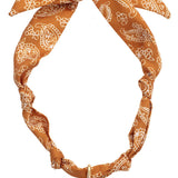 Taos Steer Skull Bandana Scarf Necklace in Burnt Orange